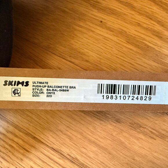 NWT SKIMS Push-Up Balconette Bra - Onyx - Picture 2 of 2